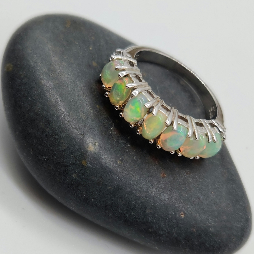 Ethiopian, Welo Opal. Diamond. Ring.